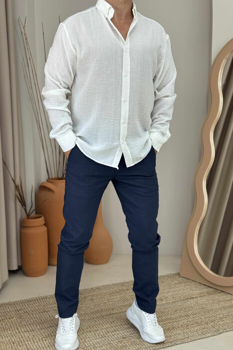 SIMPLE DESIGN ONE COLOR MEN PANTS BLUE/BLU 