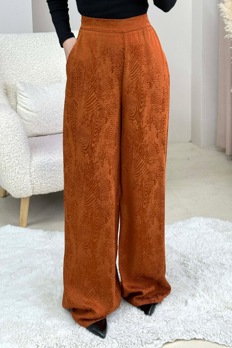 SIMPLE DESIGN WOMEN TROUSERS BRICK/TULLE 