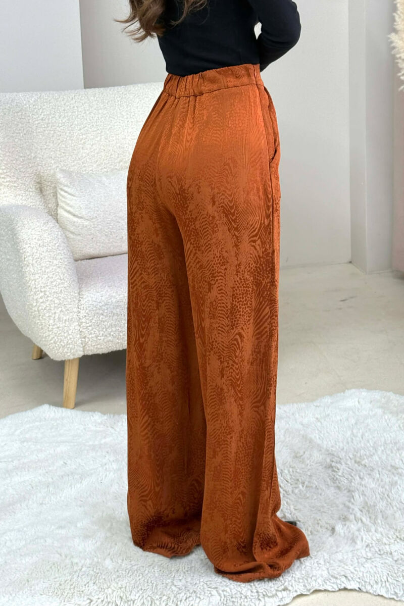 SIMPLE DESIGN WOMEN TROUSERS BRICK/TULLE - 4