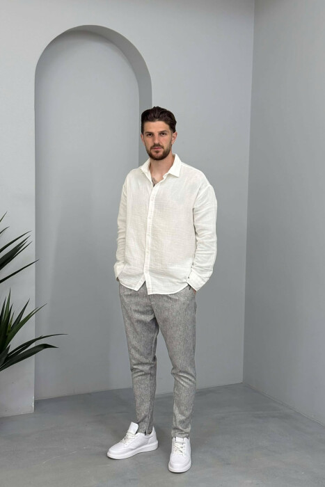 SIMPLE DESIGNED MEN PANTS GREY/GRI - KLAUDIO FASHION