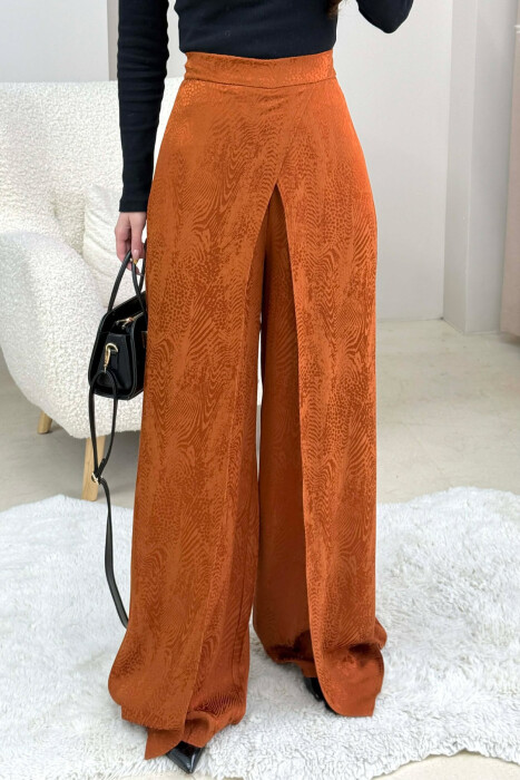 SIMPLE DESIGNED WOMEN TROUSERS BRICK/TULLE 
