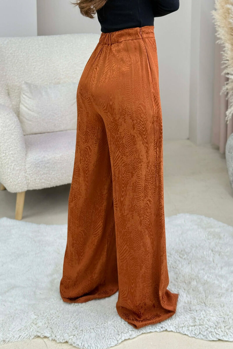 SIMPLE DESIGNED WOMEN TROUSERS BRICK/TULLE - 4