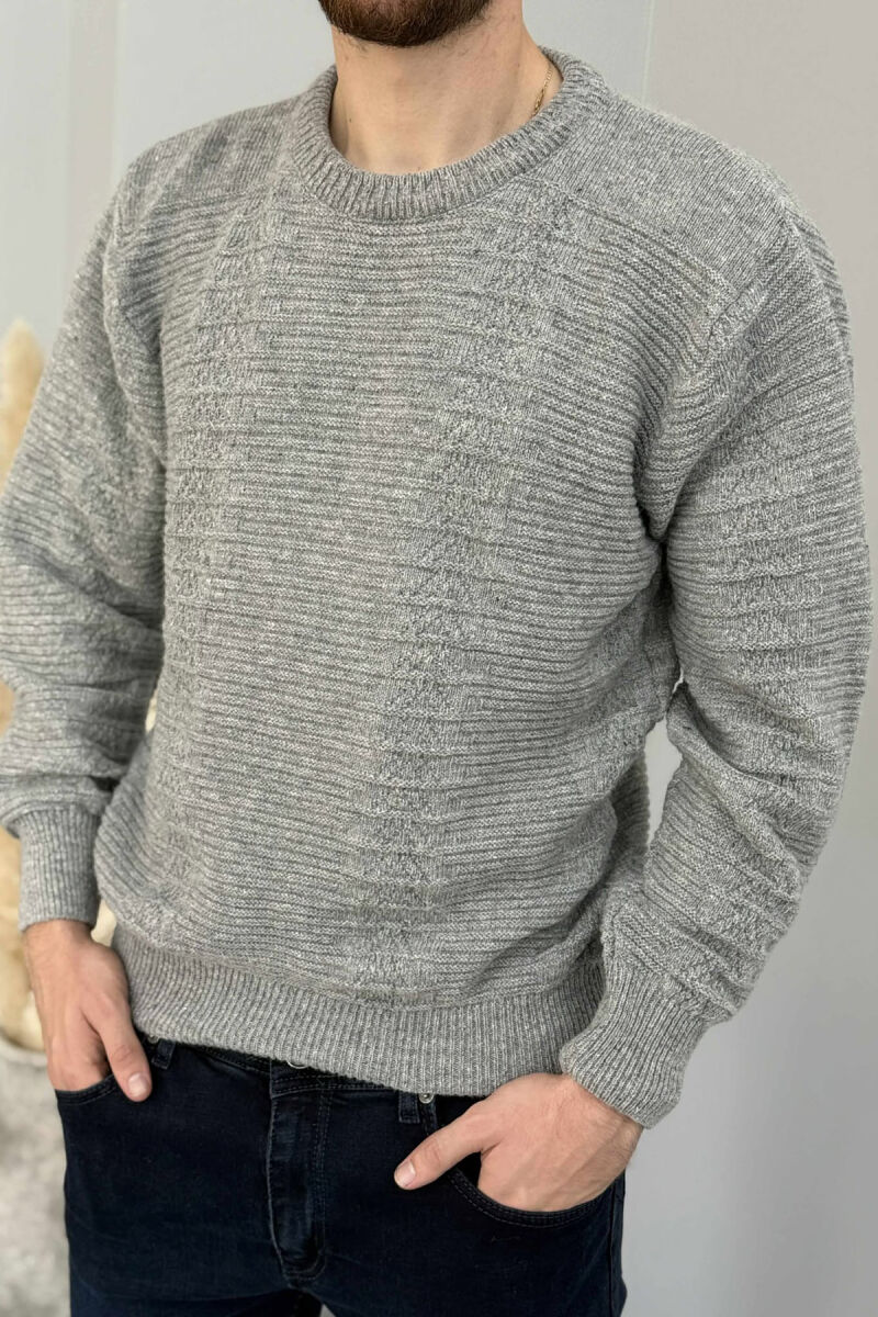 SIMPLE DESING KNITTED MEN SWEATER GREY/GRI - 1