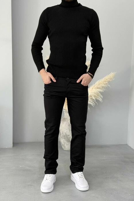 XHINSE TË THJESHTA FORMALE ME ELASTICITET PËR MESHKUJ NË NGJYRË TË ZEZË - KLAUDIO FASHION