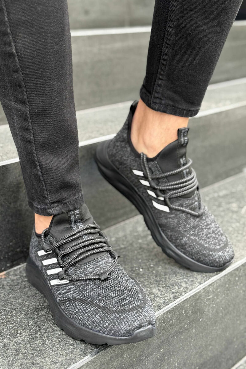 SIMPLE EVERYDAY LACING MEN SNEAKERS BLACK-GREY/ZEGR - 1