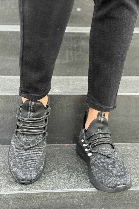 SIMPLE EVERYDAY LACING MEN SNEAKERS BLACK-GREY/ZEGR - 2