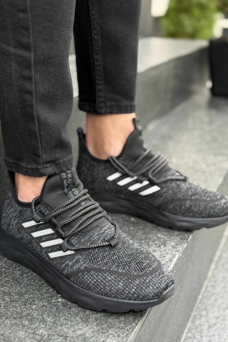 SIMPLE EVERYDAY LACING MEN SNEAKERS BLACK-GREY/ZEGR - 4