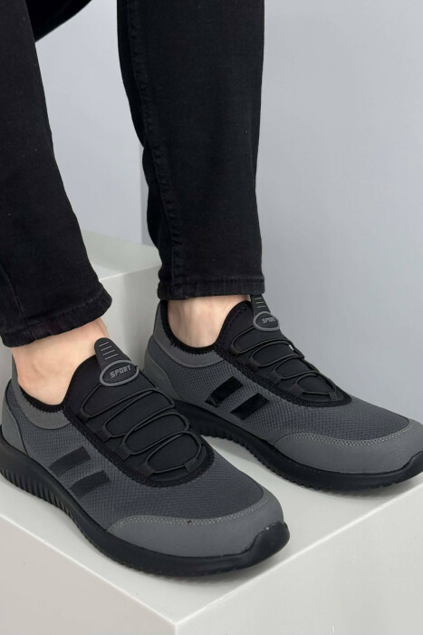 SIMPLE EVERYDAY MEN SNEAKERS DARK GREY/GEE - KLAUDIO FASHION