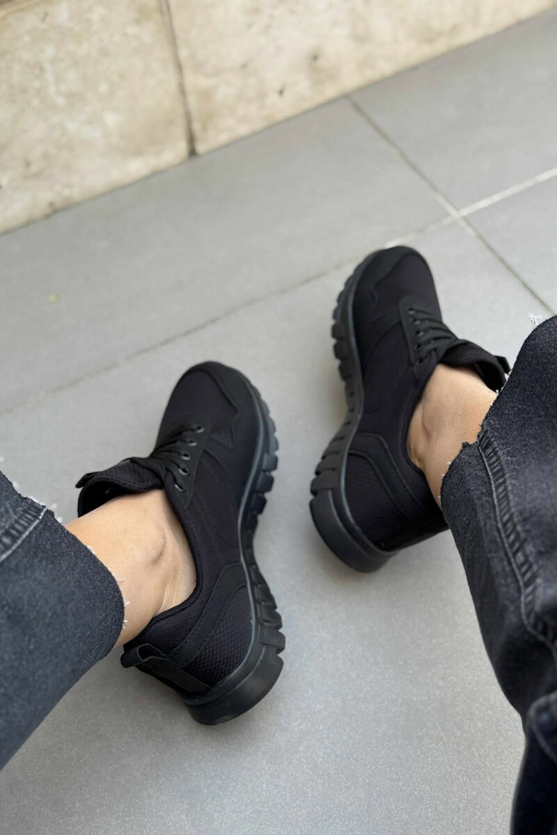 SIMPLE EVERYDAY ONE COLOR WOMEN SNEAKERS BLACK/ E ZEZE - 3