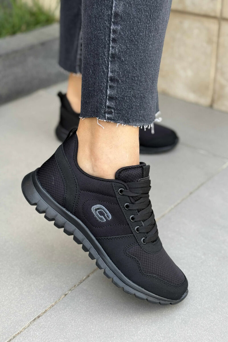 SIMPLE EVERYDAY ONE COLOR WOMEN SNEAKERS BLACK/ E ZEZE - 4