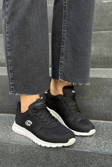SIMPLE EVERYDAY ONE COLOR WOMEN SNEAKERS BLACK-WHITE/ZEBA 
