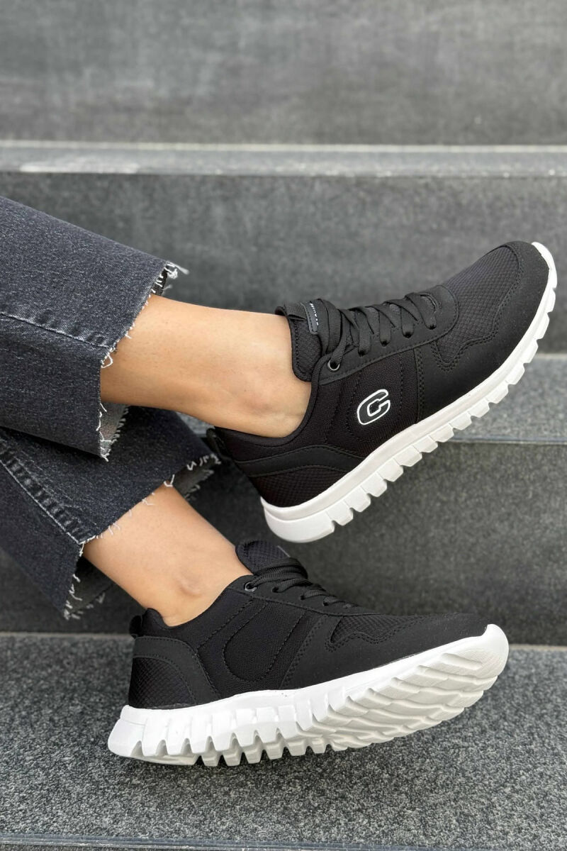 SIMPLE EVERYDAY ONE COLOR WOMEN SNEAKERS BLACK-WHITE/ZEBA - 4