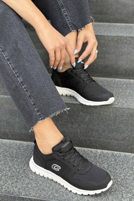SIMPLE EVERYDAY ONE COLOR WOMEN SNEAKERS BLACK-WHITE/ZEBA - 5