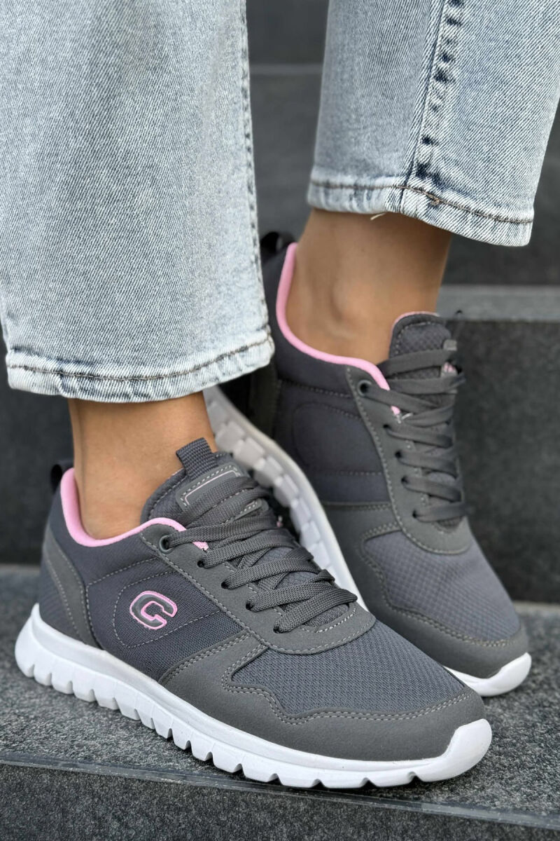 SIMPLE EVERYDAY ONE COLOR WOMEN SNEAKERS DARK GREY/GEE - 1