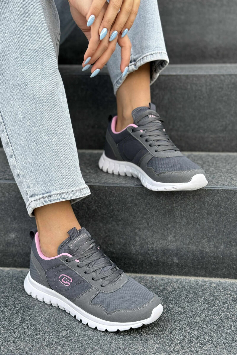 SIMPLE EVERYDAY ONE COLOR WOMEN SNEAKERS DARK GREY/GEE - 2
