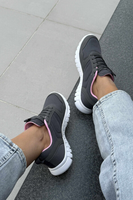 SIMPLE EVERYDAY ONE COLOR WOMEN SNEAKERS DARK GREY/GEE - 5