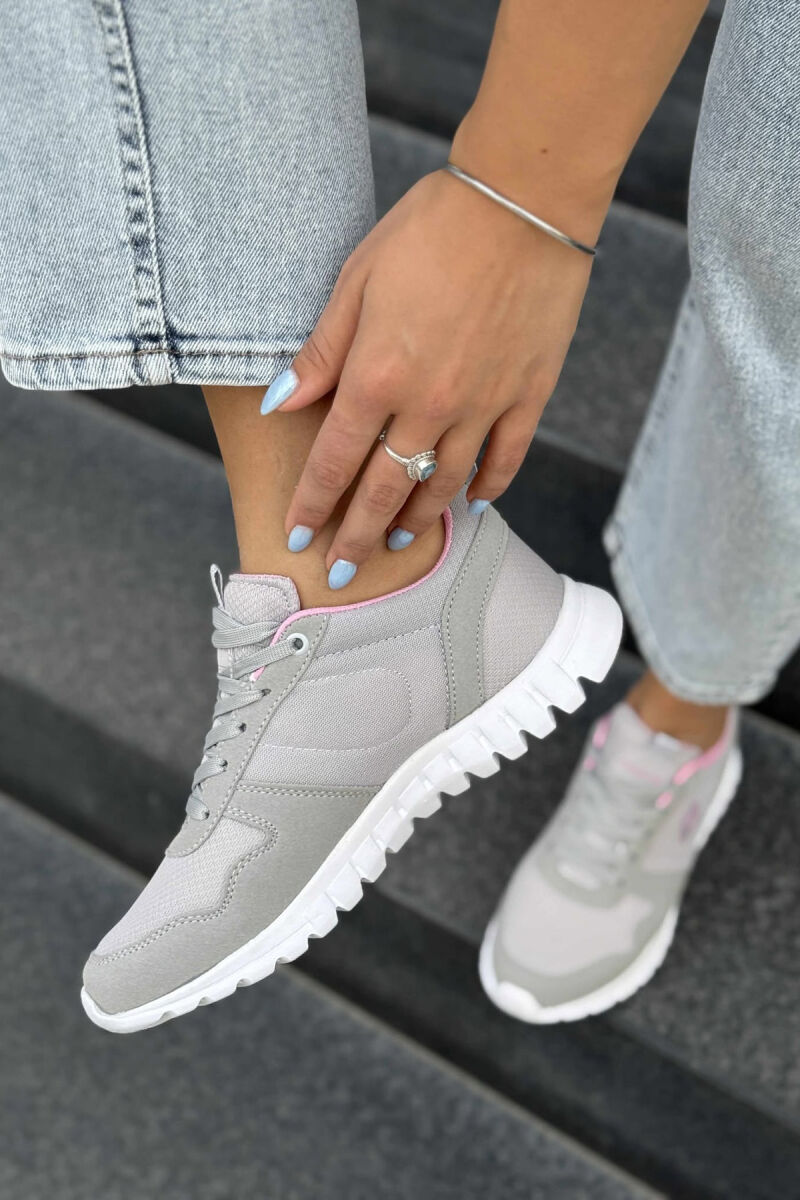 SIMPLE EVERYDAY ONE COLOR WOMEN SNEAKERS LIGHT GREY/GZ - 4