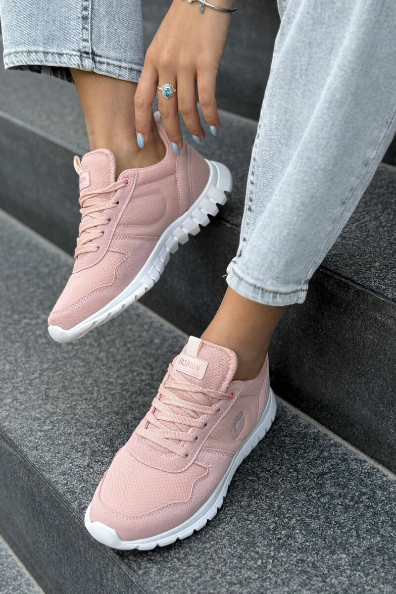 SIMPLE EVERYDAY ONE COLOR WOMEN SNEAKERS POWDER/PUDER - 4