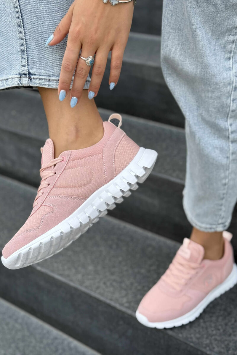 SIMPLE EVERYDAY ONE COLOR WOMEN SNEAKERS POWDER/PUDER - 5