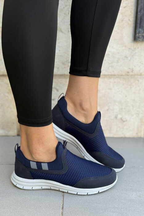 SIMPLE EVERYDAY SLIP ON WOMEN SNEAKERS BLUE/BLU - KLAUDIO FASHION