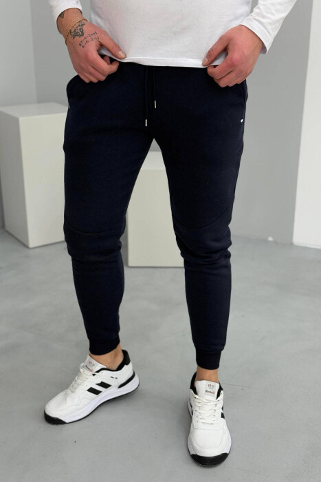 SIMPLE FLUFFY MEN SWEATPANTS DARK BLUE/BEE 