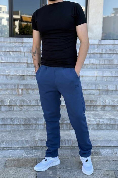 SIMPLE FLUFFY MEN SWEATPANTS ELECTRIC BLUE/BLEL - 2