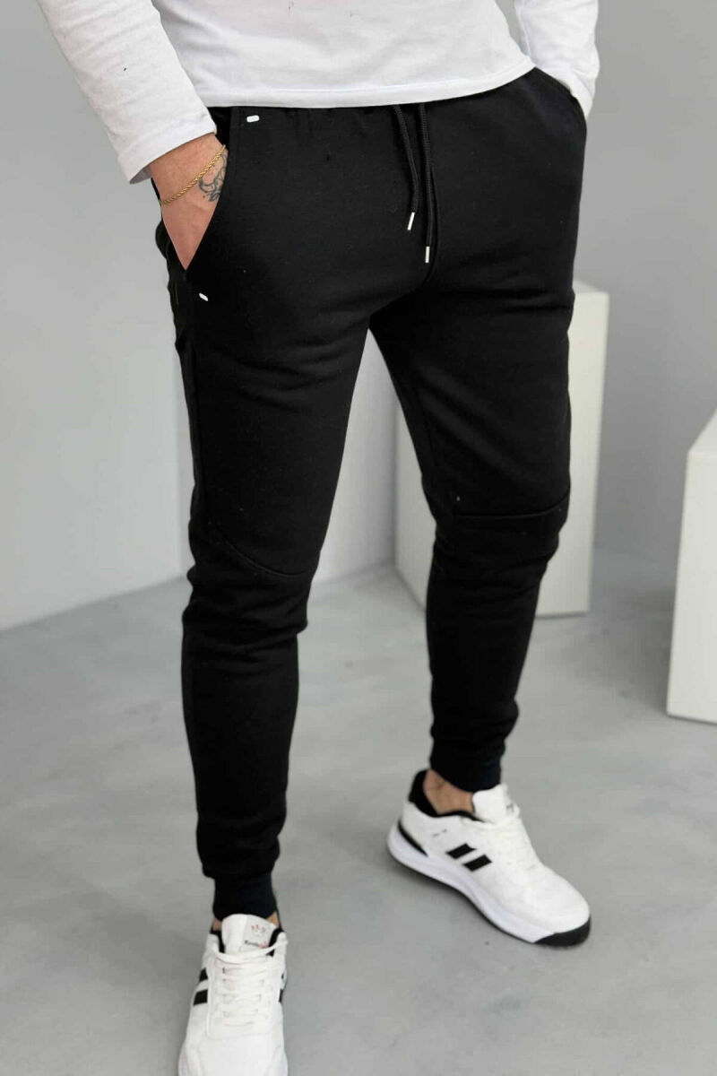 SIMPLE FLUFFY MEN SWEATPANTS BLACK/ E ZEZE - 1