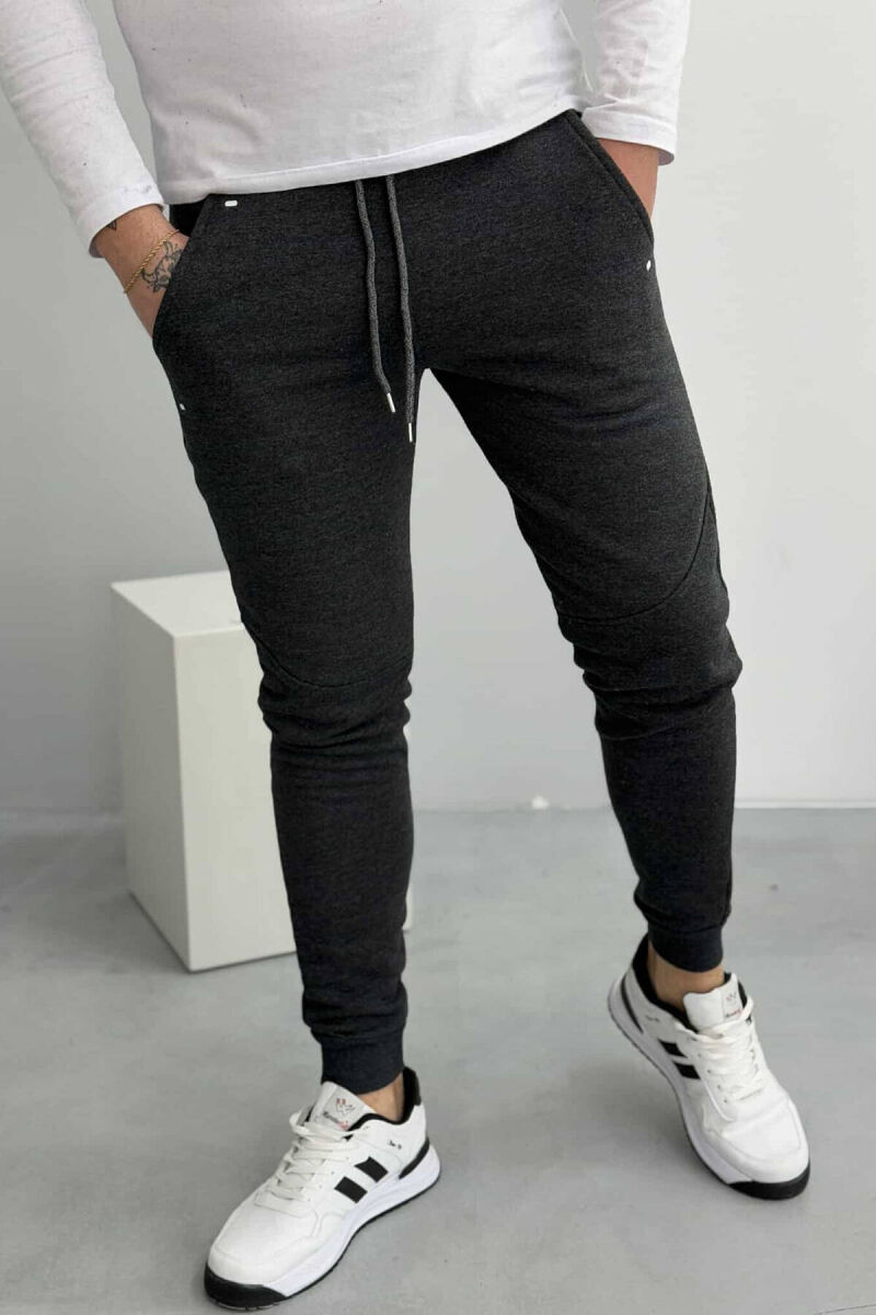 SIMPLE FLUFFY MEN SWEATPANTS DARK GREY/GEE - 1