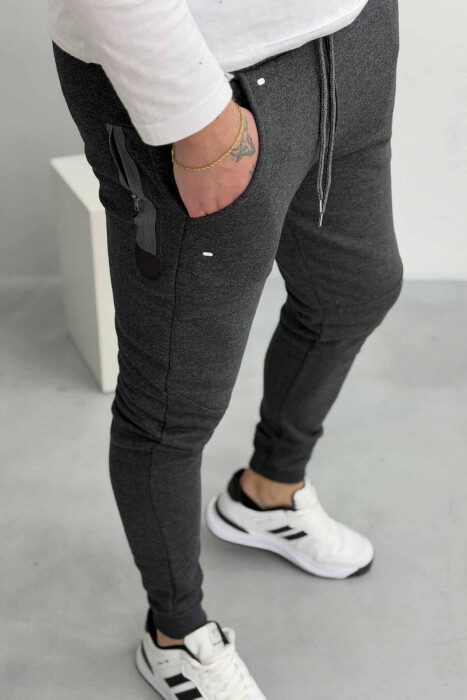 SIMPLE FLUFFY MEN SWEATPANTS DARK GREY/GEE - 3