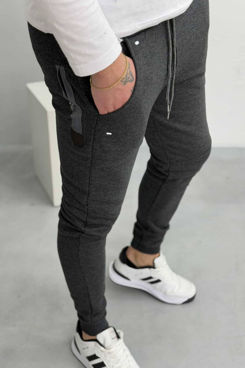 SIMPLE FLUFFY MEN SWEATPANTS DARK GREY/GEE - 3
