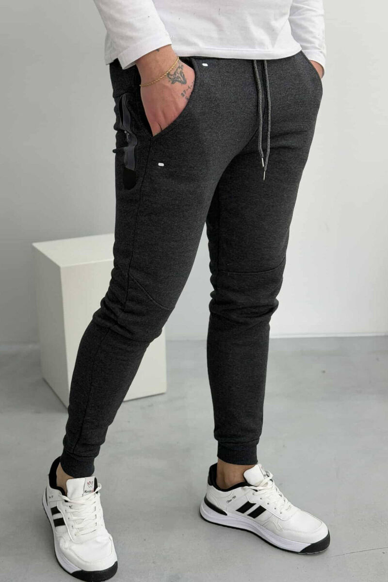 SIMPLE FLUFFY MEN SWEATPANTS DARK GREY/GEE - 4