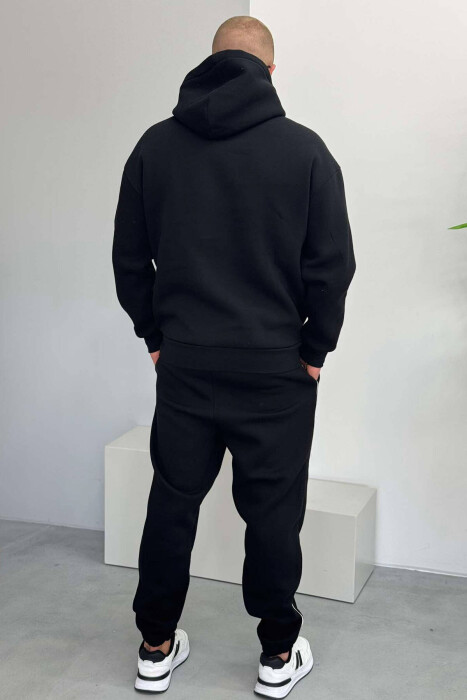 SIMPLE HOODED MEN FLUFFY SET BLACK/ E ZEZE - 2