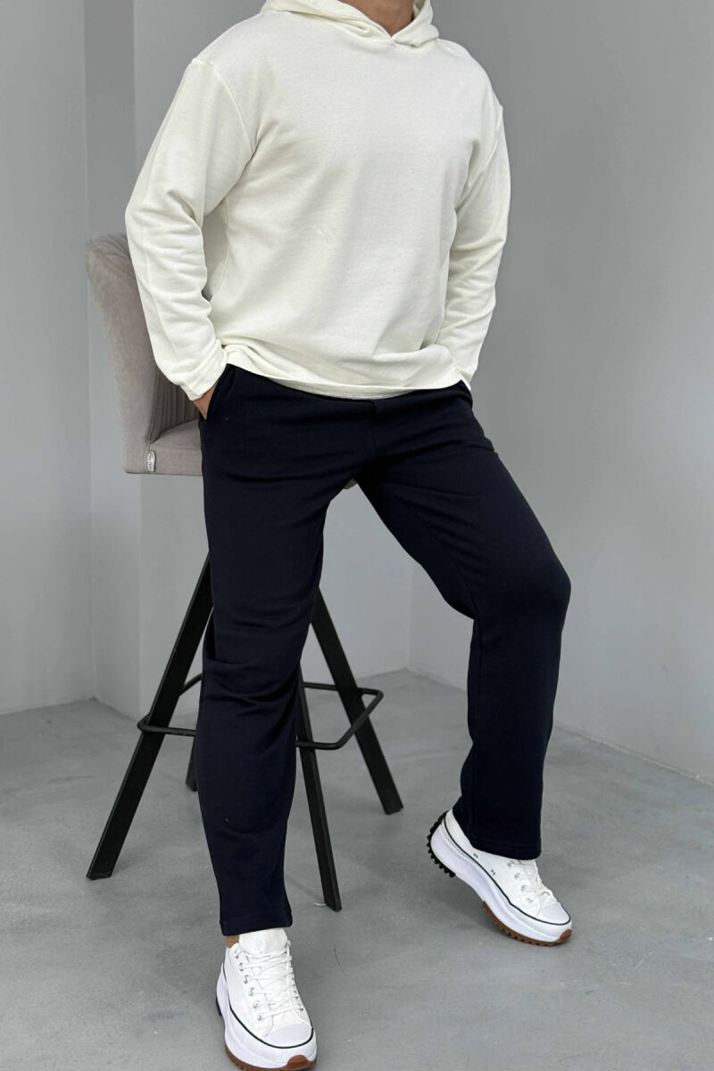 SIMPLE HOODIE+SWEATPANTS MEN SET WHITE-BLUE/BABL - 3