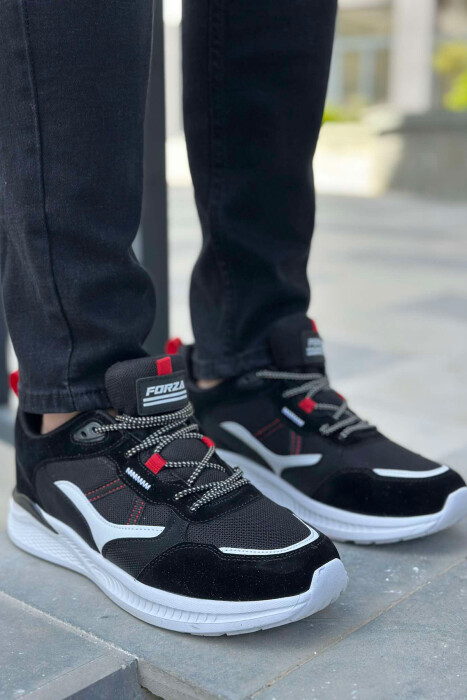 SIMPLE LACING MEN SNEAKERS BLACK-WHITE/ZB - 1