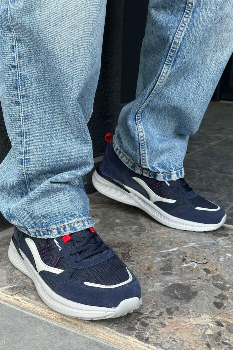 SIMPLE LACING MEN SNEAKERS DARK BLUE/BEE 