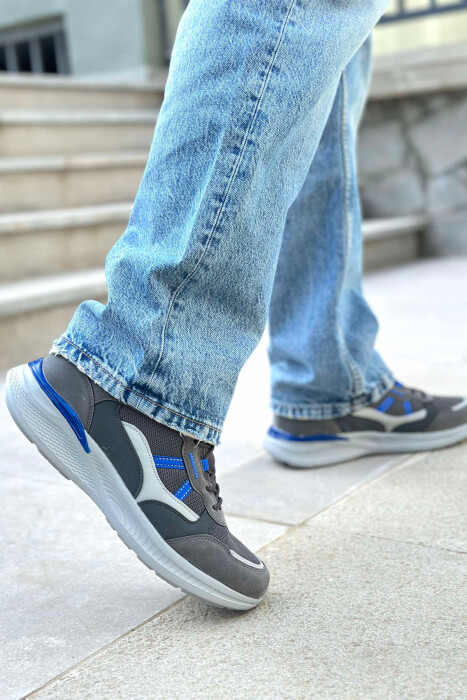 SIMPLE LACING MEN SNEAKERS GREY-BLUE/ GRBL - 4