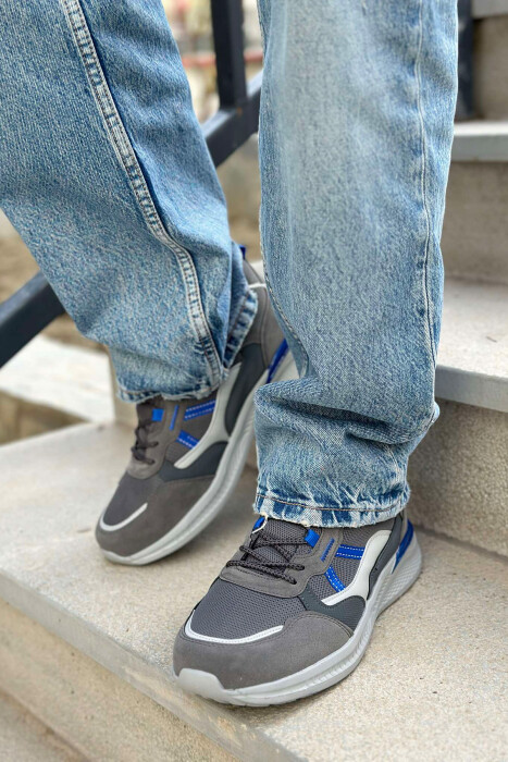SIMPLE LACING MEN SNEAKERS GREY-BLUE/ GRBL - 5