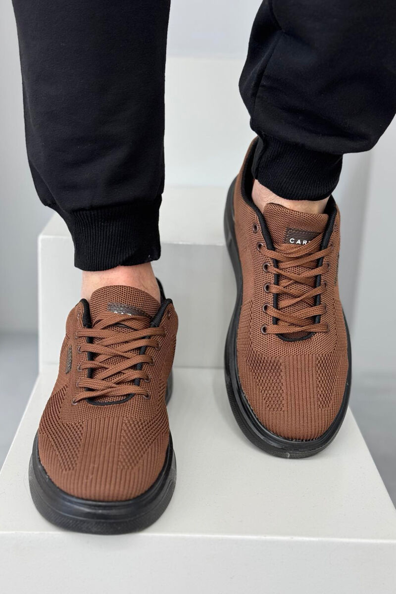 SIMPLE LACING PLATFORM MEN SNEAKERS BROWN/KAFE - 2