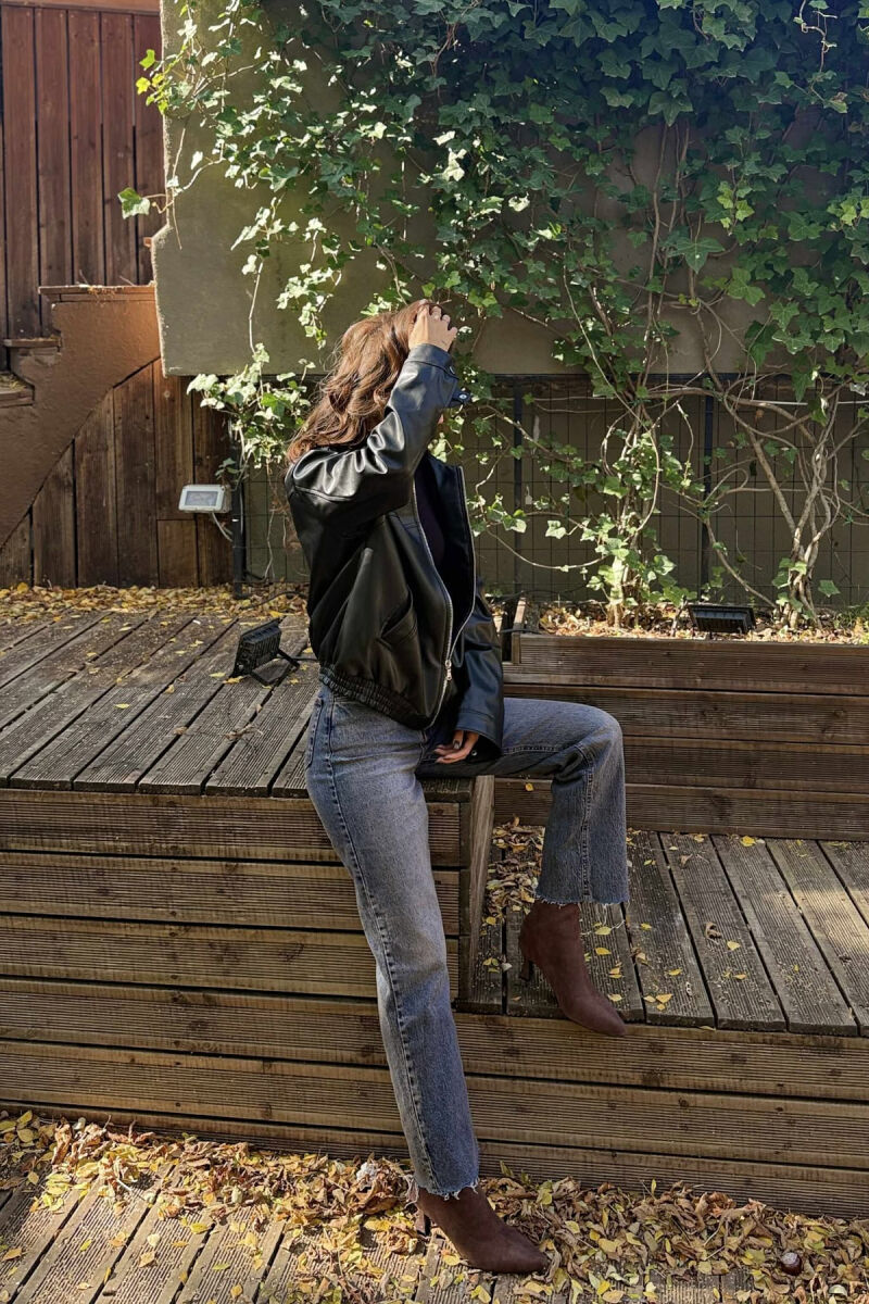 SIMPLE LEATHER WOMEN JACKET BLACK/ E ZEZE - 6