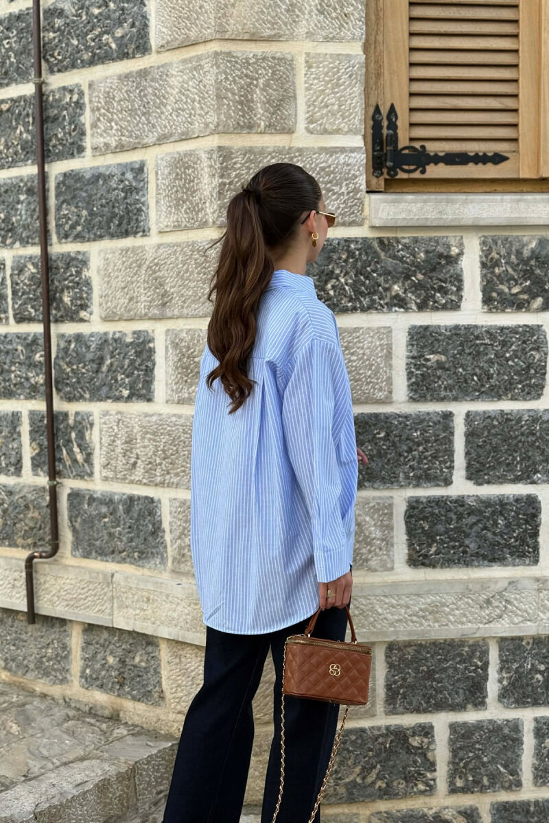 SIMPLE LINES DESIGN WOMAN SHIRT LIGHTBLUE/BZ - 3