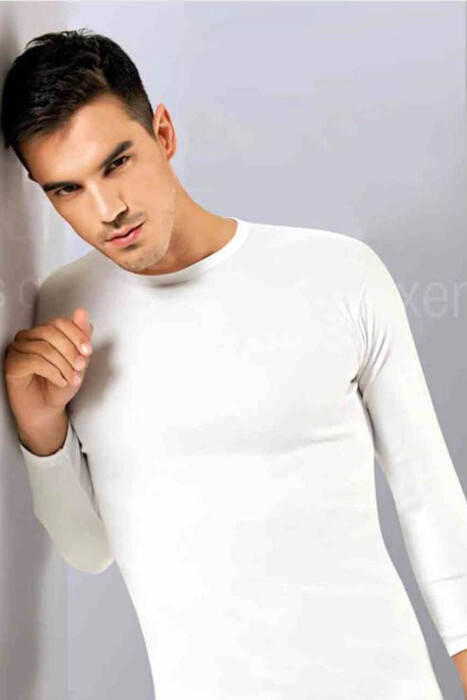 SIMPLE LONG SLEEVE MEN BLOUSE WHITE-E BARDHE 