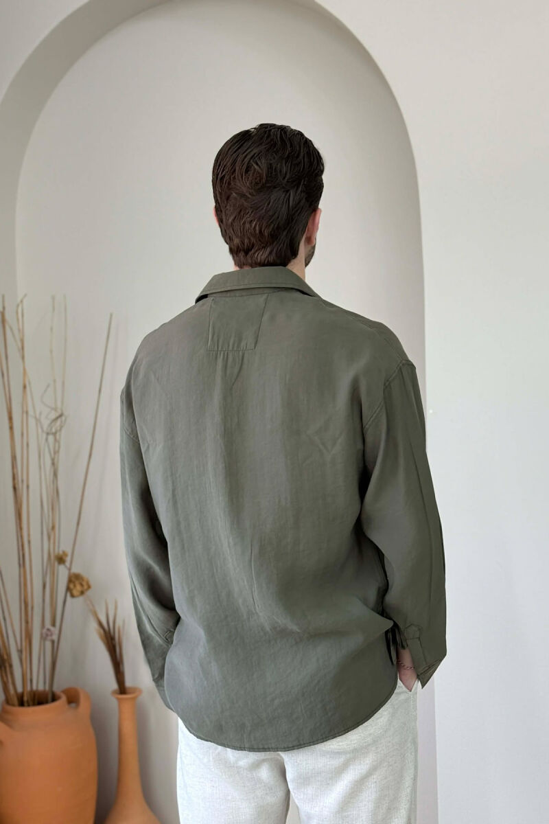 SIMPLE LONG SLEEVE MEN SHIRT GREEN/JESHILE - 4