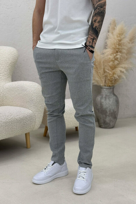 SIMPLE MEN PANTS LIGHT GREY/GZ - KLAUDIO FASHION