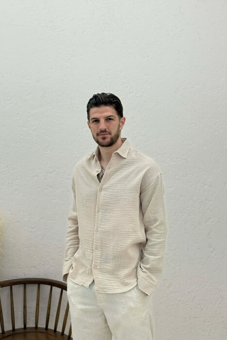 SIMPLE MEN SHIRT BEIGE/BEZHE 