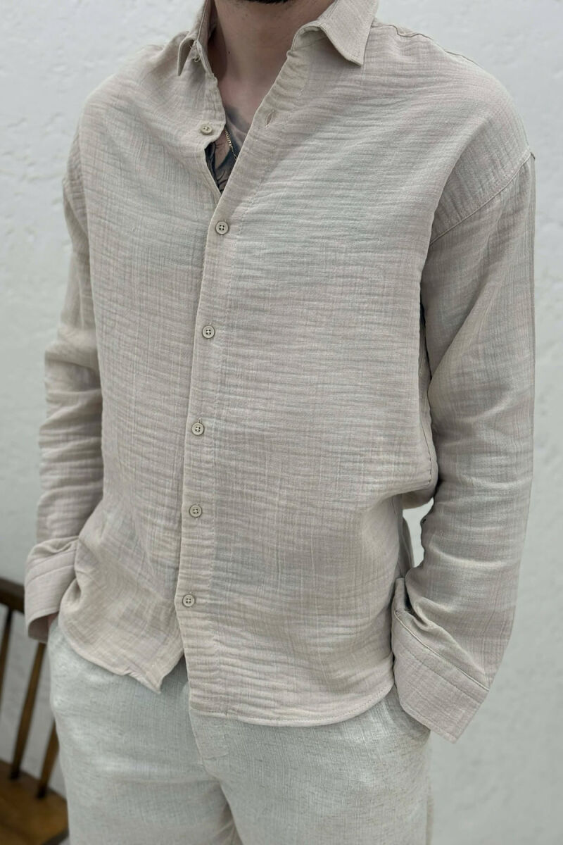 SIMPLE MEN SHIRT BEIGE/BEZHE - 2