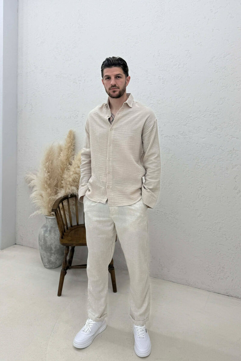 SIMPLE MEN SHIRT BEIGE/BEZHE - 3