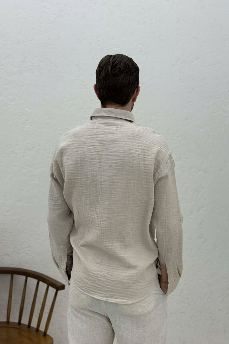 SIMPLE MEN SHIRT BEIGE/BEZHE - 4