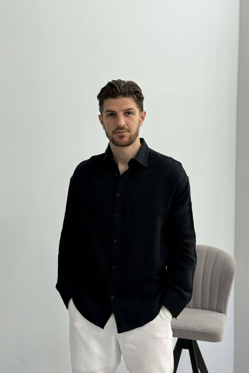 SIMPLE MEN SHIRT BLACK/ E ZEZE - 1