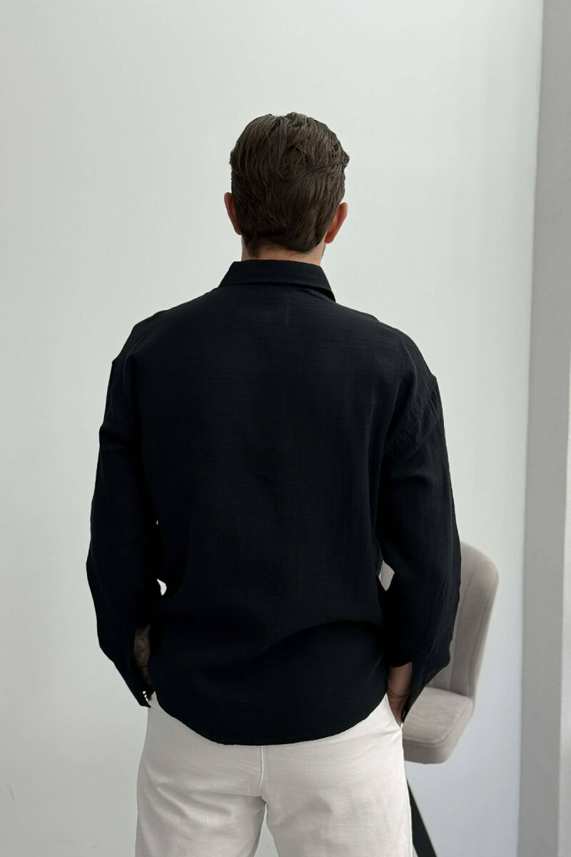 SIMPLE MEN SHIRT BLACK/ E ZEZE - 4