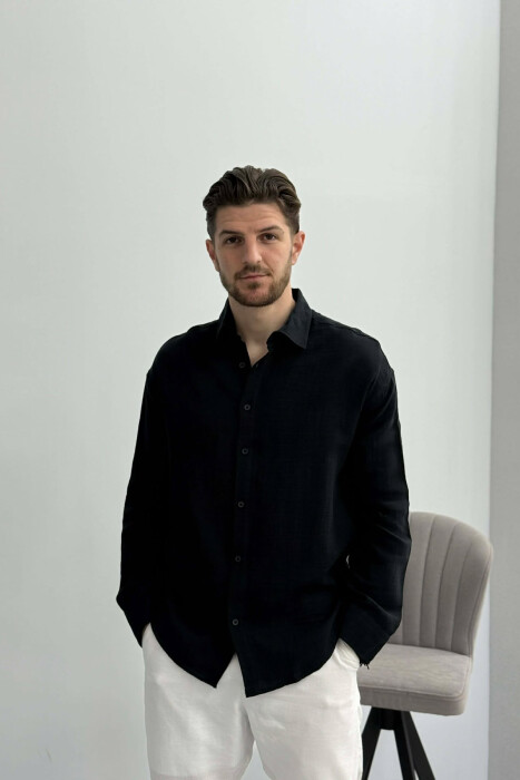 SIMPLE MEN SHIRT BLACK/ E ZEZE 